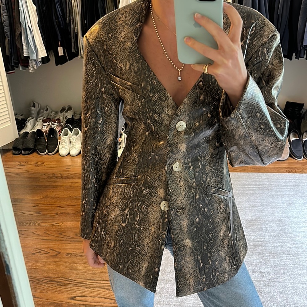 GANNI faux snake blazer
